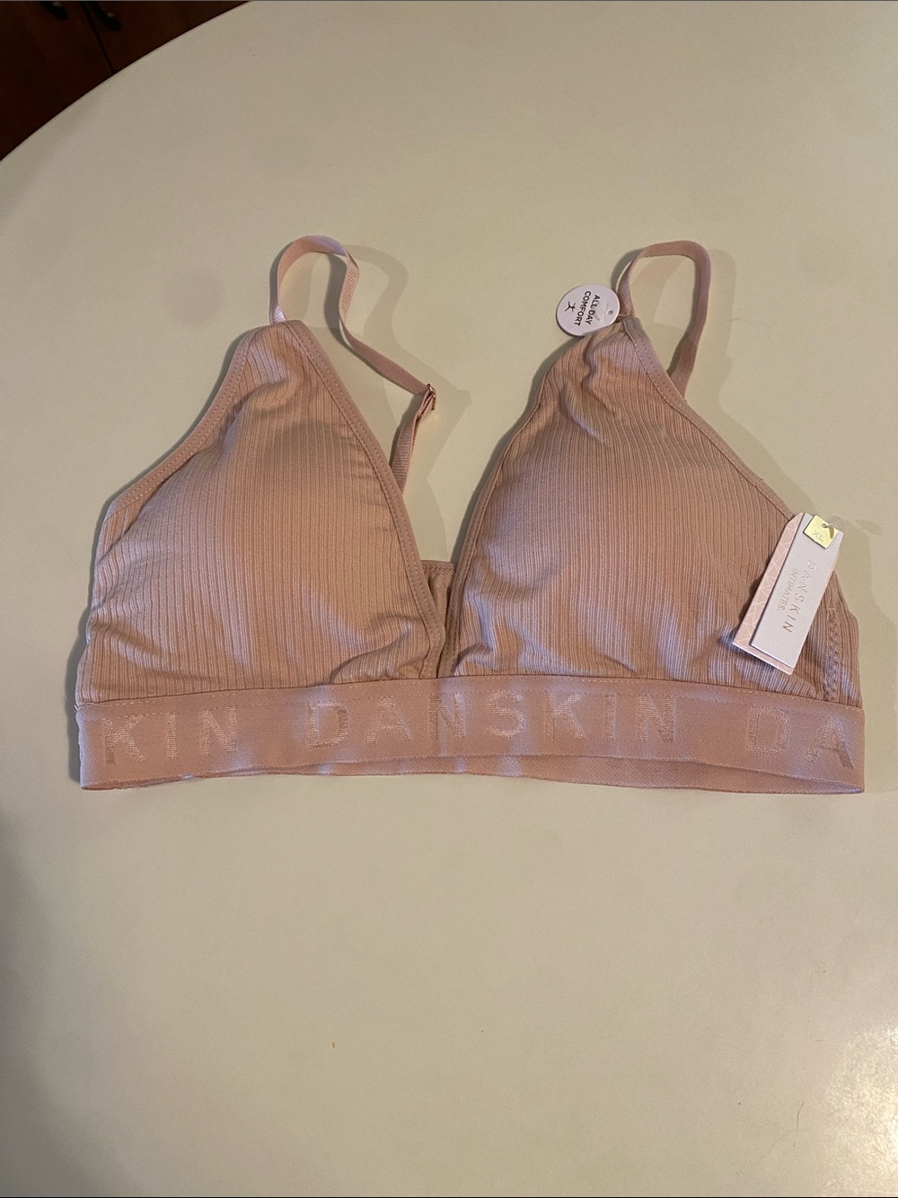 Danskin Dusty Rose Ribbed Wireless Bra-XL NWT Intimate Activewear Padded